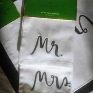 NWT Kate Spade Mr and Mrs napkins and placemat.